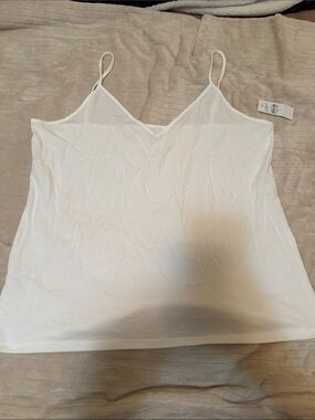 LOFT White V-Neck Spaghetti Strap Cami